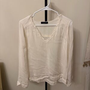Maven West Cream V-Neck Blouse